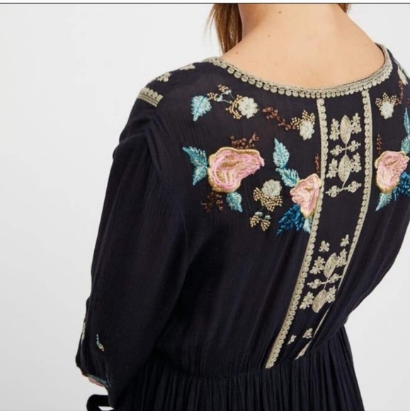 Free People The Enchanted Forest Embroidered Midi Dress New - Picture 2 of 15